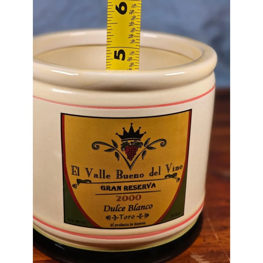 Vintage OGGI Wine Label Ceramic Canister With Lid 7 In